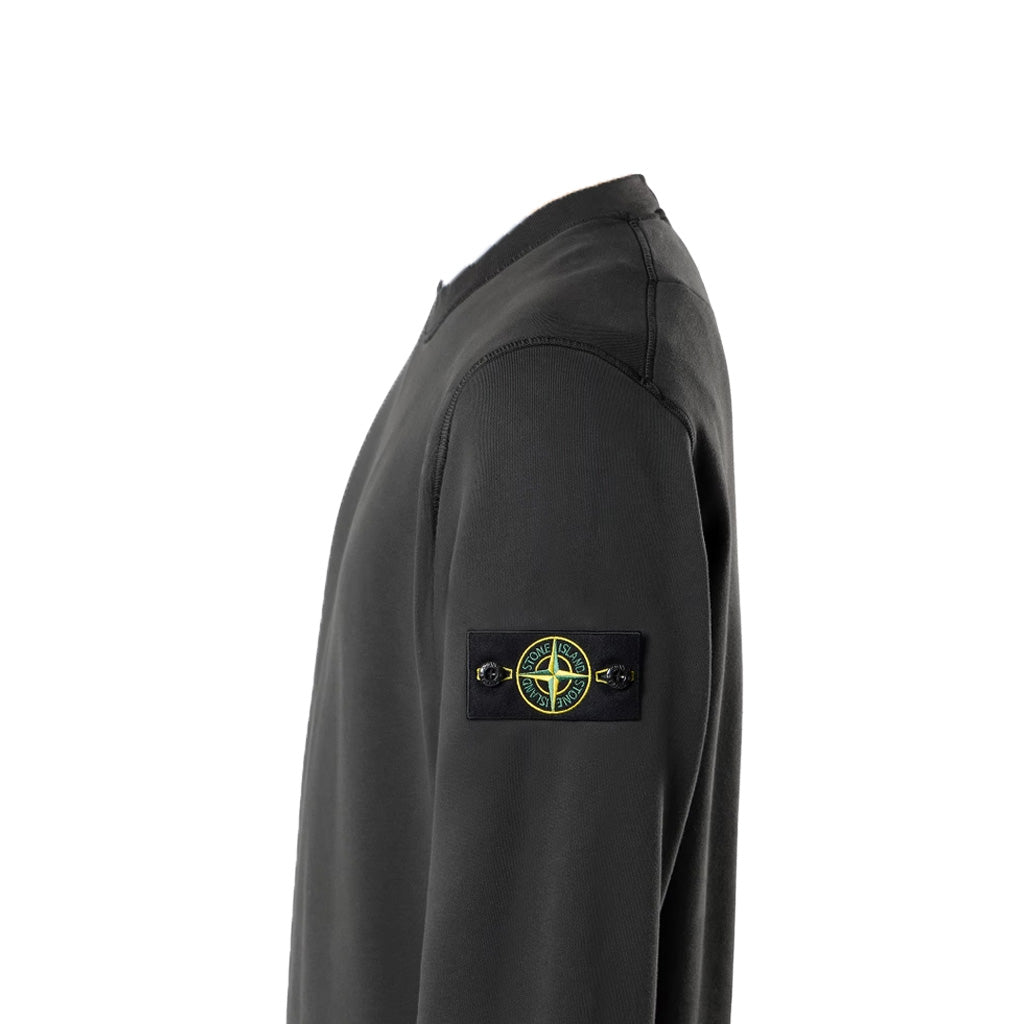 [Stone Island] Organic Cotton Fleece Crewneck Sweatshirt