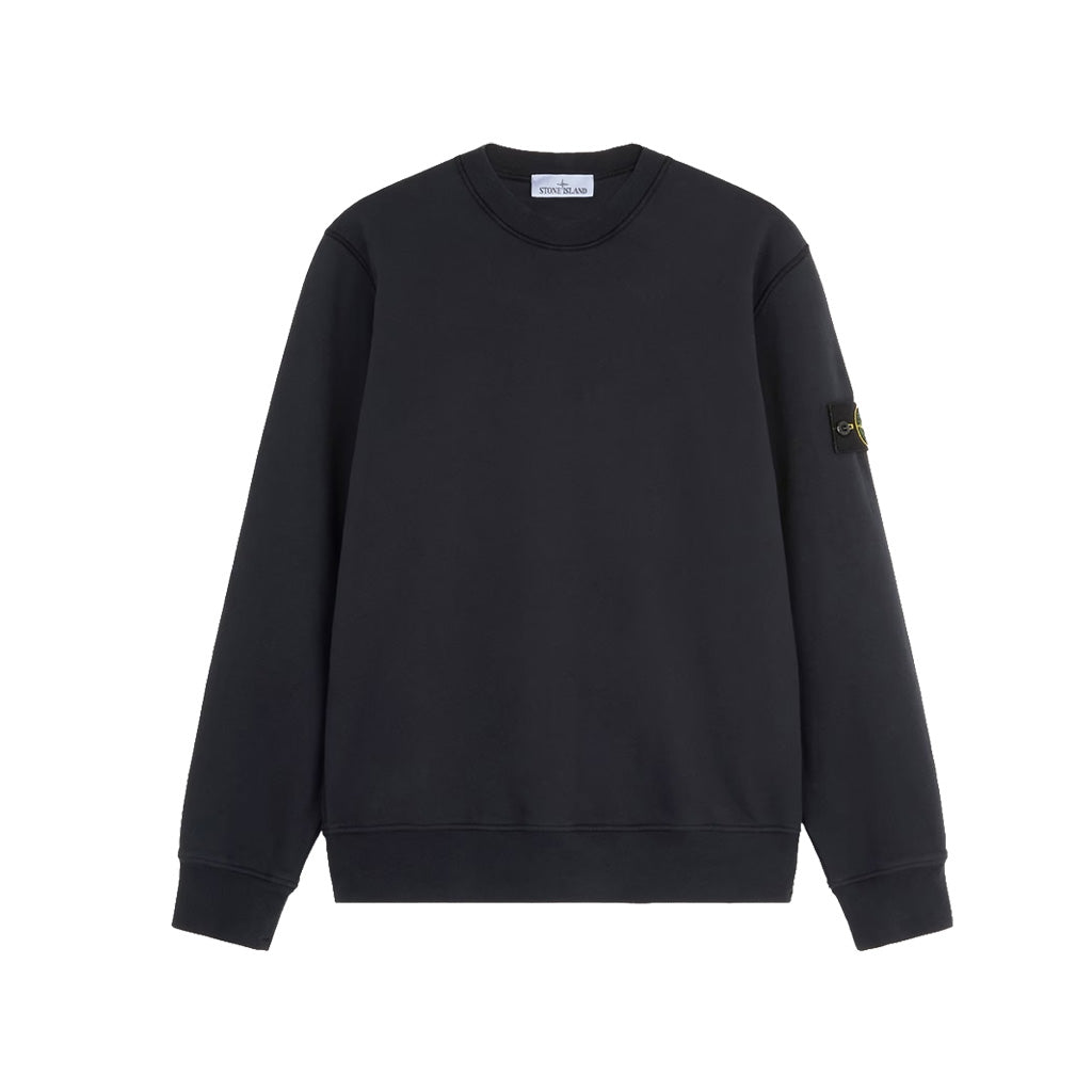 [Stone Island] Organic Cotton Fleece Crewneck Sweatshirt