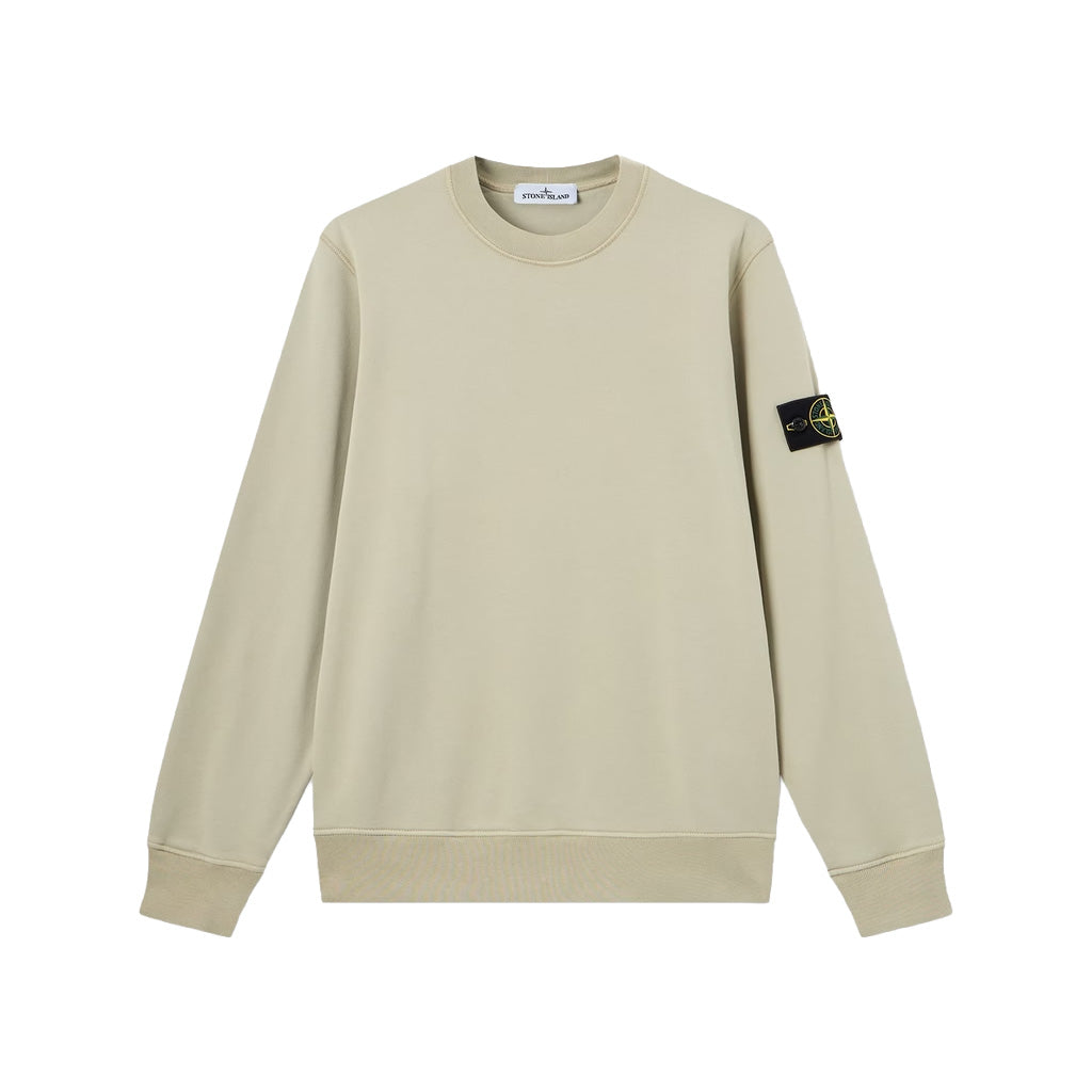 [Stone Island] Organic Cotton Fleece Crewneck Sweatshirt
