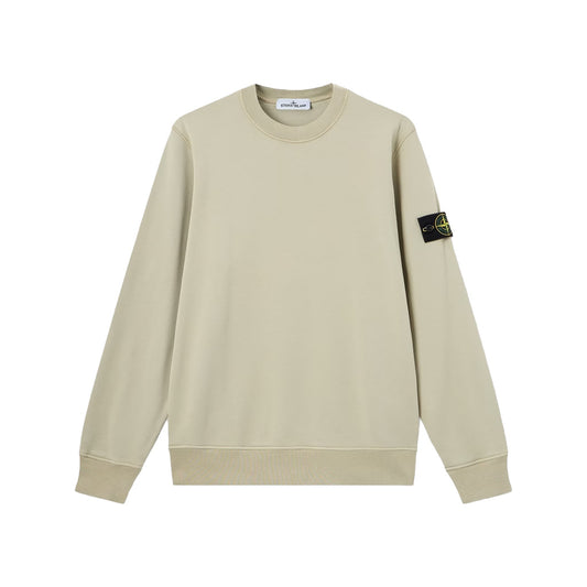 [Stone Island] Organic Cotton Fleece Crewneck Sweatshirt