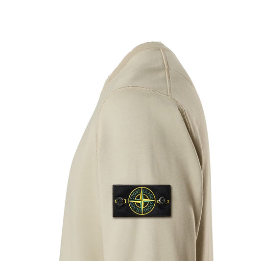 [Stone Island] Organic Cotton Fleece Crewneck Sweatshirt