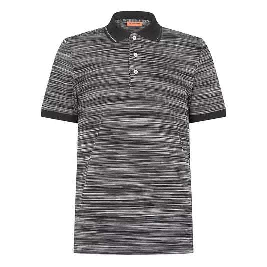 Missoni Striped Contrast Collar Polo Shirt Space Dyed