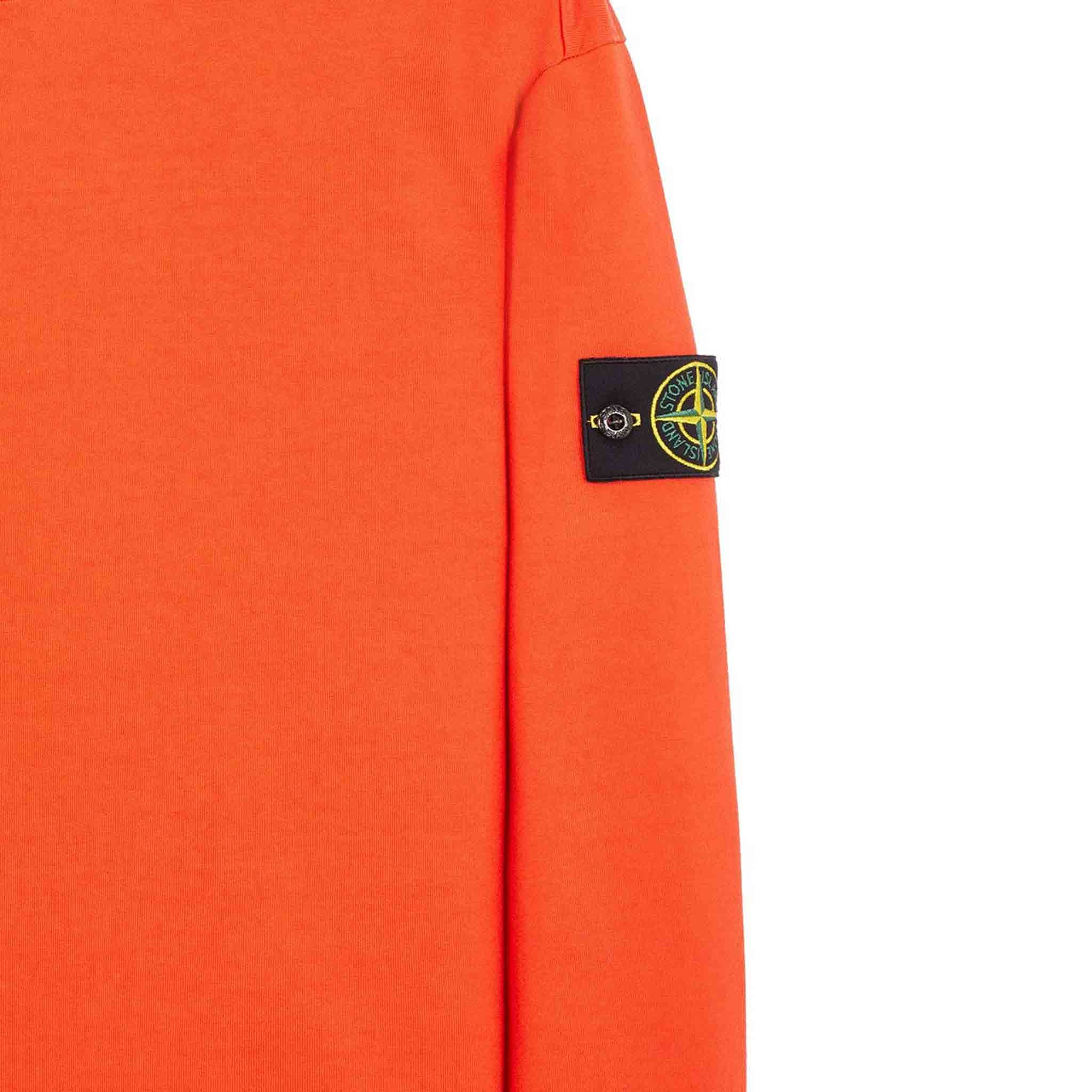 Stone Island Garment Dyed Crewneck Sweatshirt in Orange Red