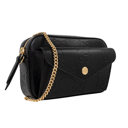 [Gucci] GG Leather Crossbody Shoulder Bag