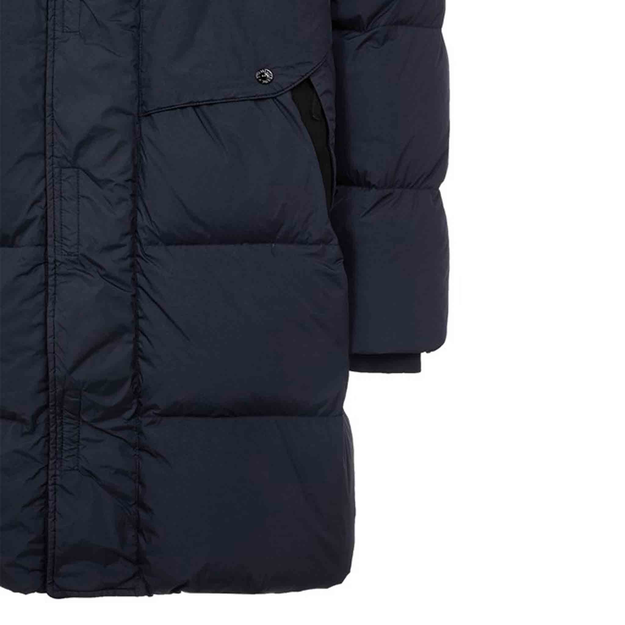 Stone Island Garment Dyed Crinkle Reps Quilted Down Coat in Navy