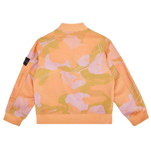 Stone Island Junior Jungle Camo Ripstop Cotton Washed Jacket in Orange