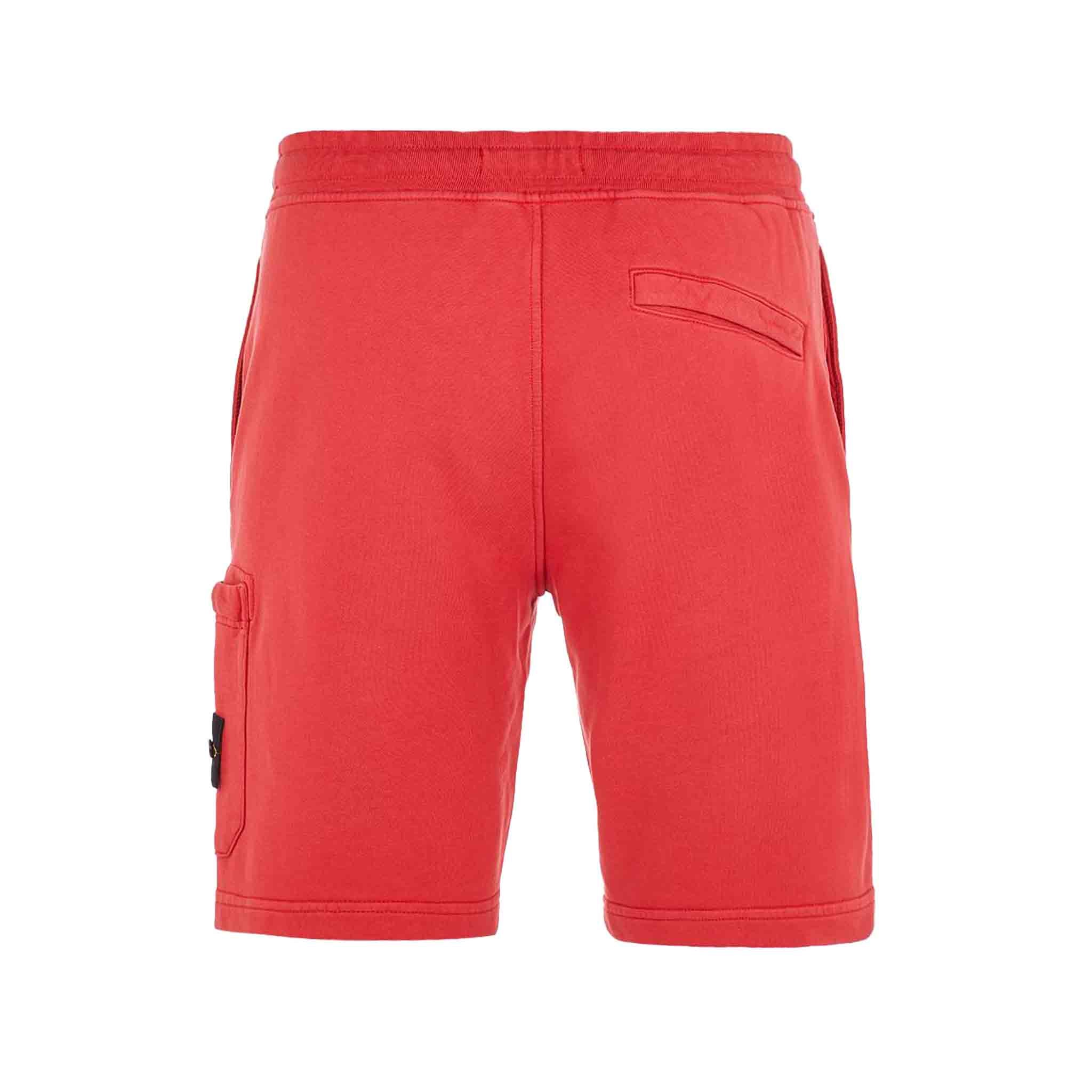 Stone Island Garment Dyed Bermuda Sweatshorts in Red