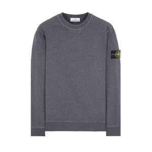 Stone Island Garment Dyed Crewneck Sweatshirt in Dark Grey Melange