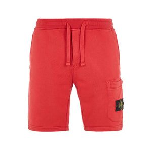 Stone Island Garment Dyed Bermuda Sweatshorts in Red