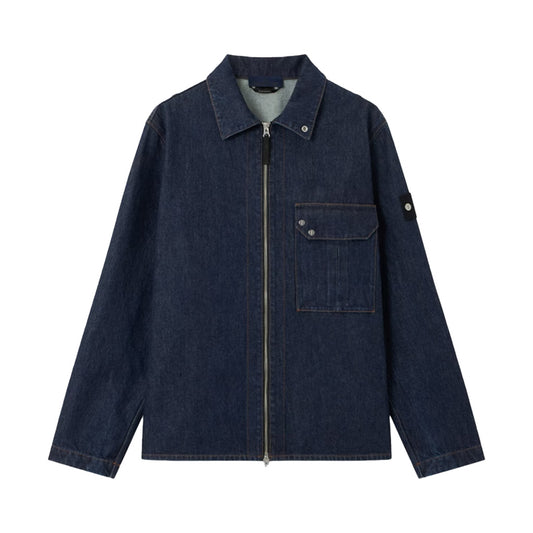 Stone Island Indigo Denim-Rinsed Overshirt