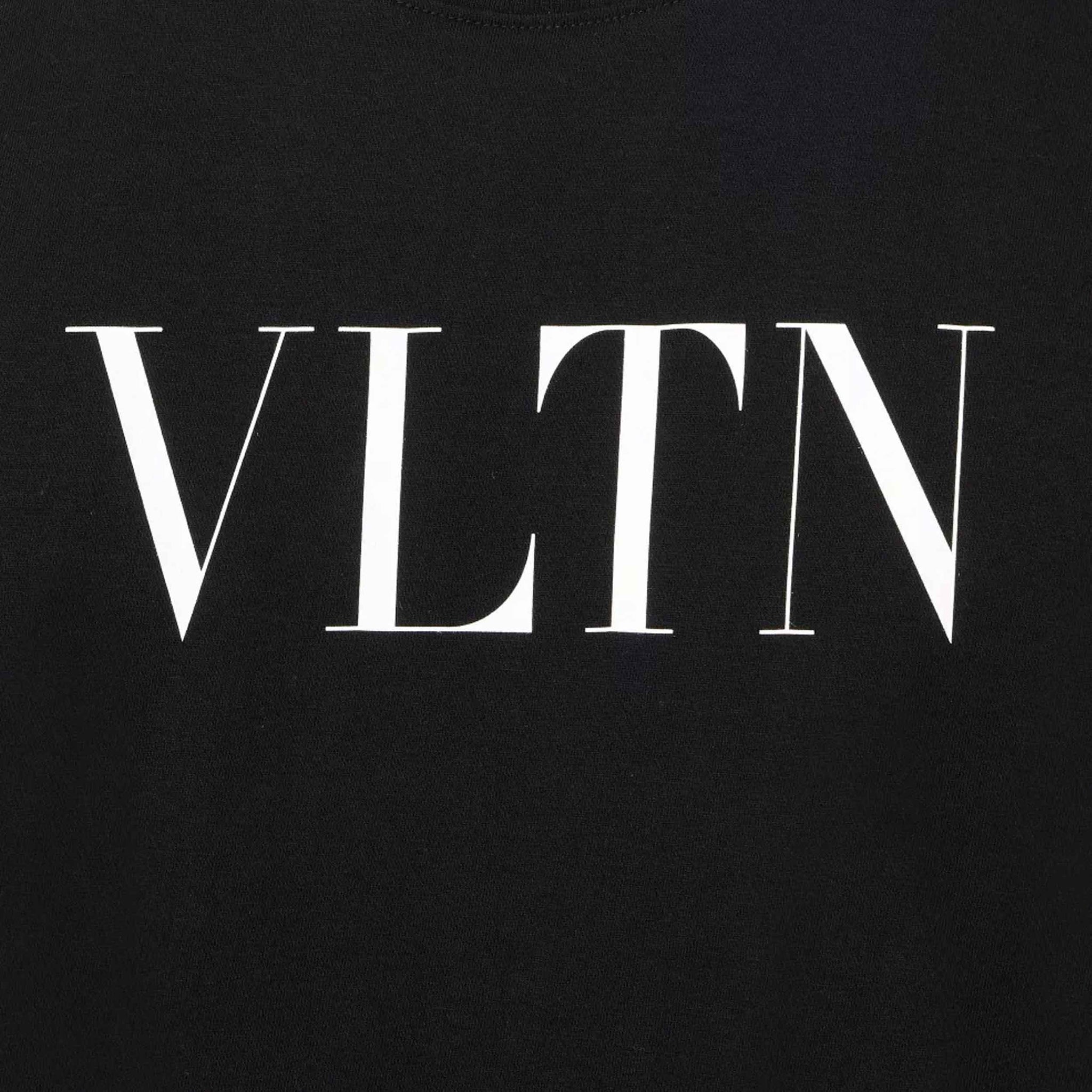 Valentino – Schwarzes T-Shirt mit VLTN-Logo-Print