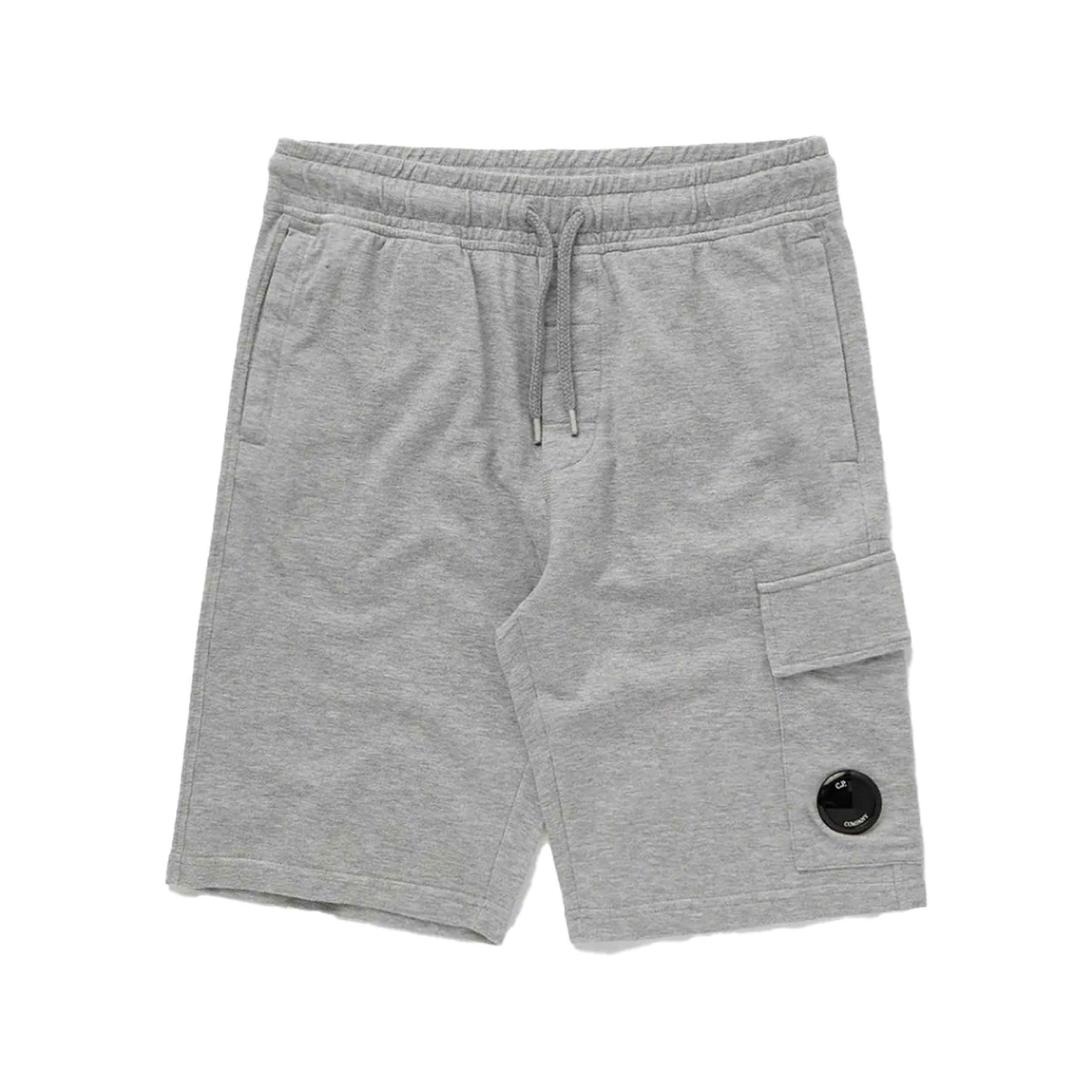 C.P. Company Light Fleece Lens Shorts in Greystone Melange