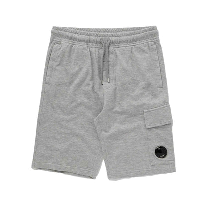 C.P. Company Light Fleece Lens Shorts in Greystone Melange