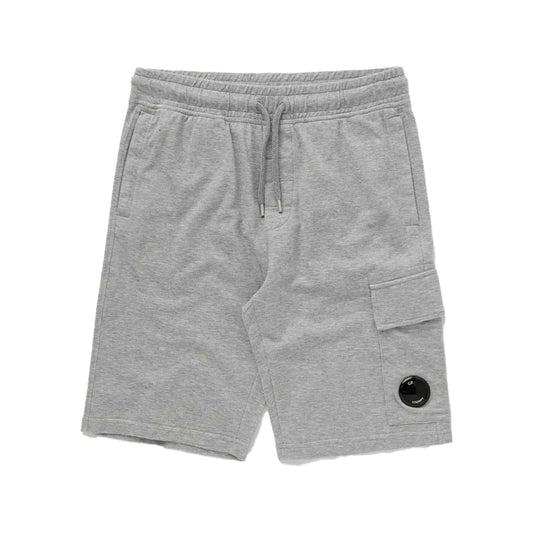 C.P. Company Light Fleece Lens Shorts in Greystone Melange