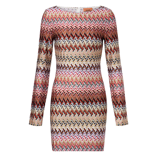 Missoni Raschel Zig Zag Boat Neck Mini Dress