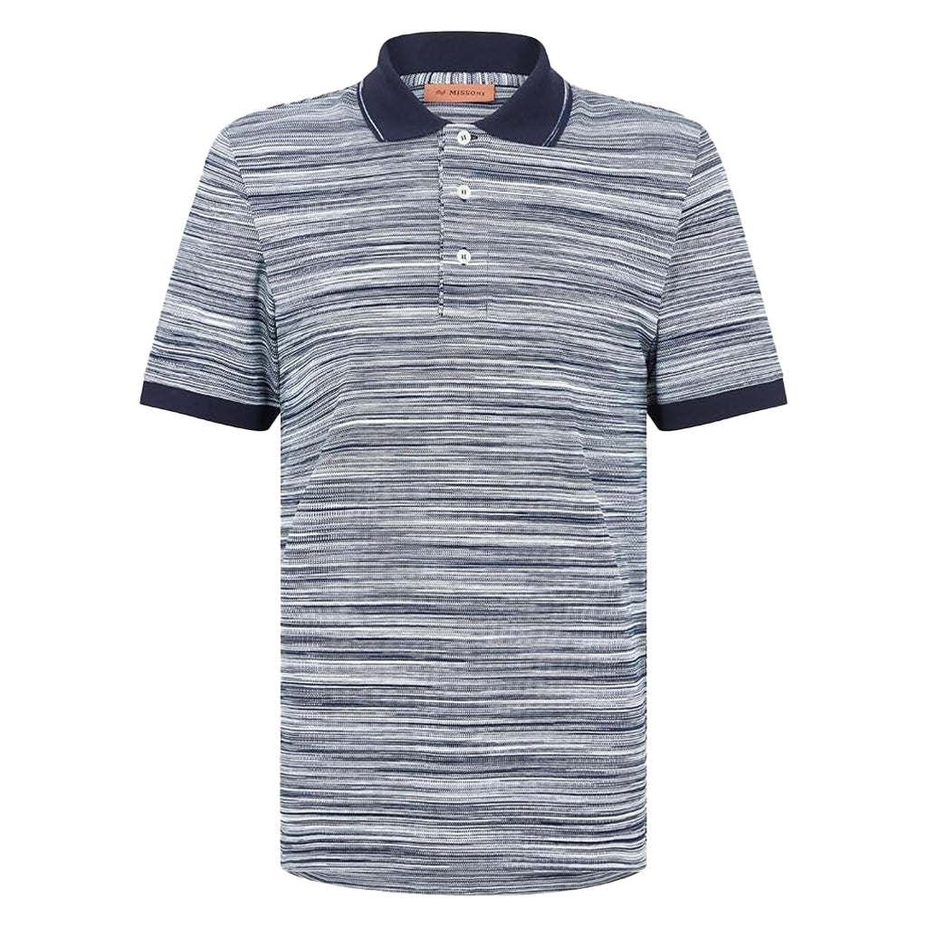 Missoni Striped Contrast Collar Polo Shirt Space Dyed