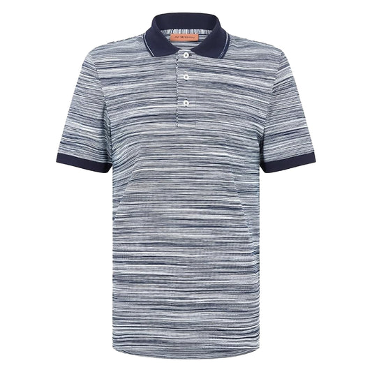 Missoni Striped Contrast Collar Polo Shirt Space Dyed
