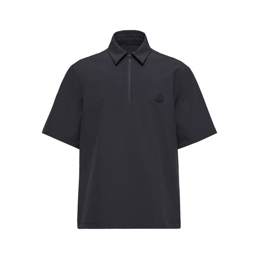 Moncler Logo Nylon Short Sleeve Half-Zip Shirt