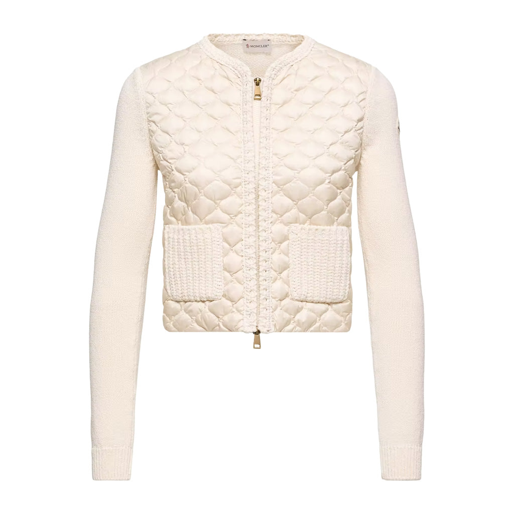 Moncler Women's Geometric-Quilted Padded Zip-Up Cardigan