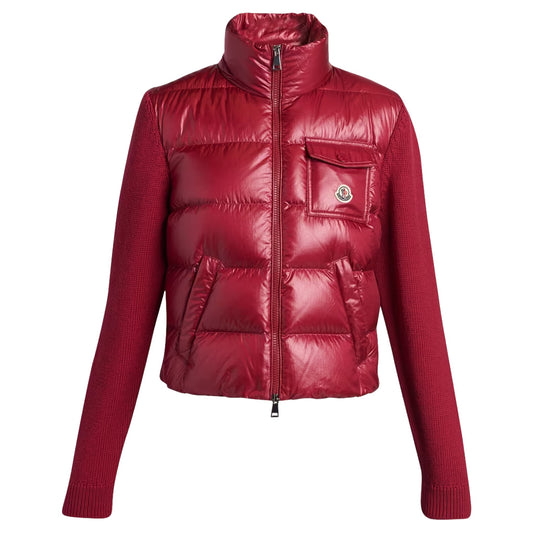 Moncler Women's Padded Zip-Up Wool Cardigan