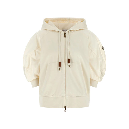 Moncler Women's Puff Sleeve Zip-Up Hooded Sweatshirt