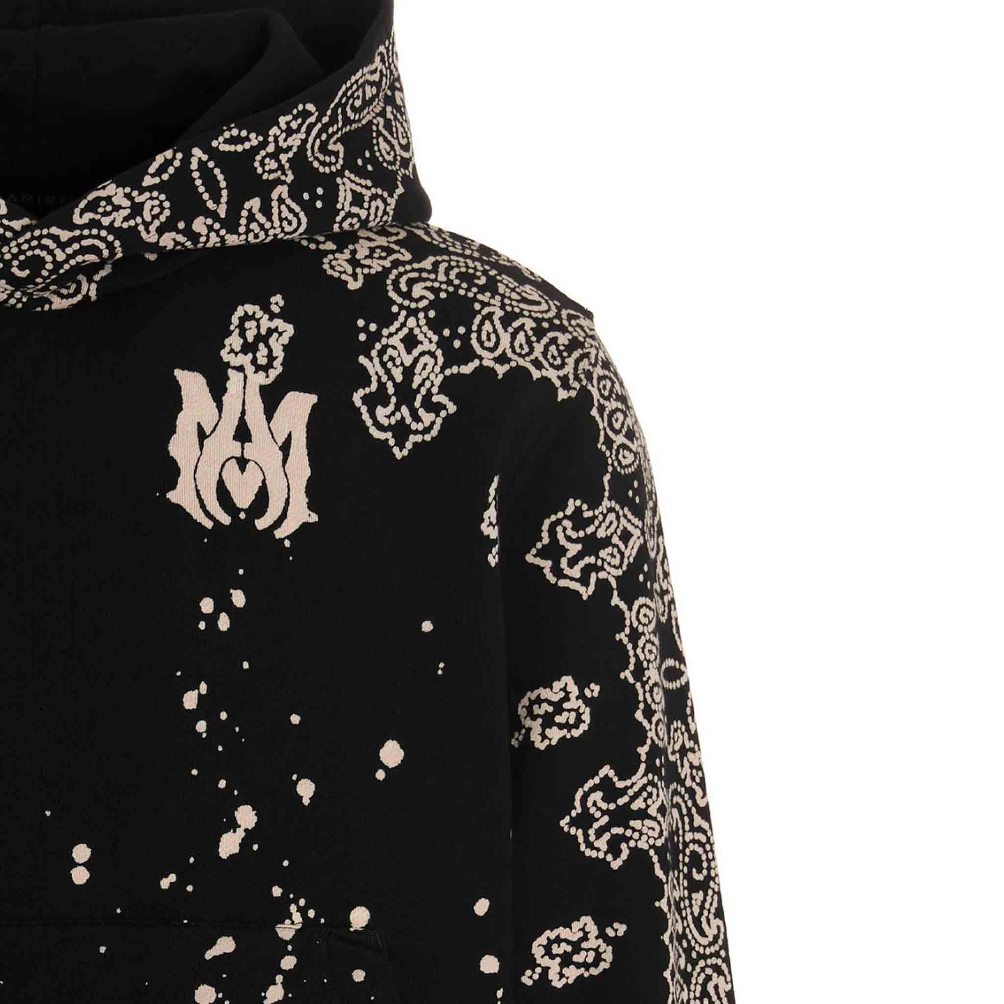 Amiri Bandana Bleach Hoodie in Black