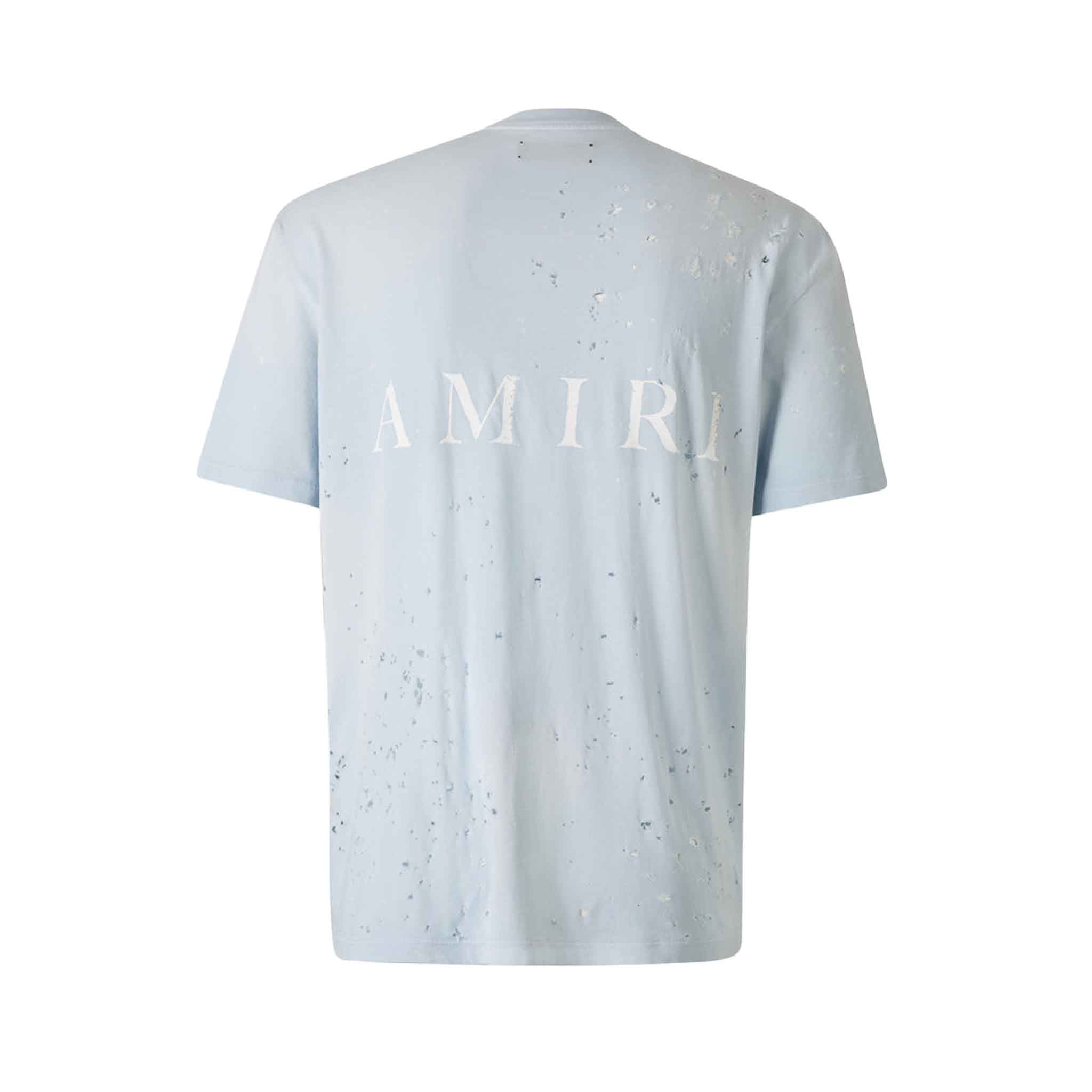 Amiri Washed Shotgun T-Shirt in Gray Dawn