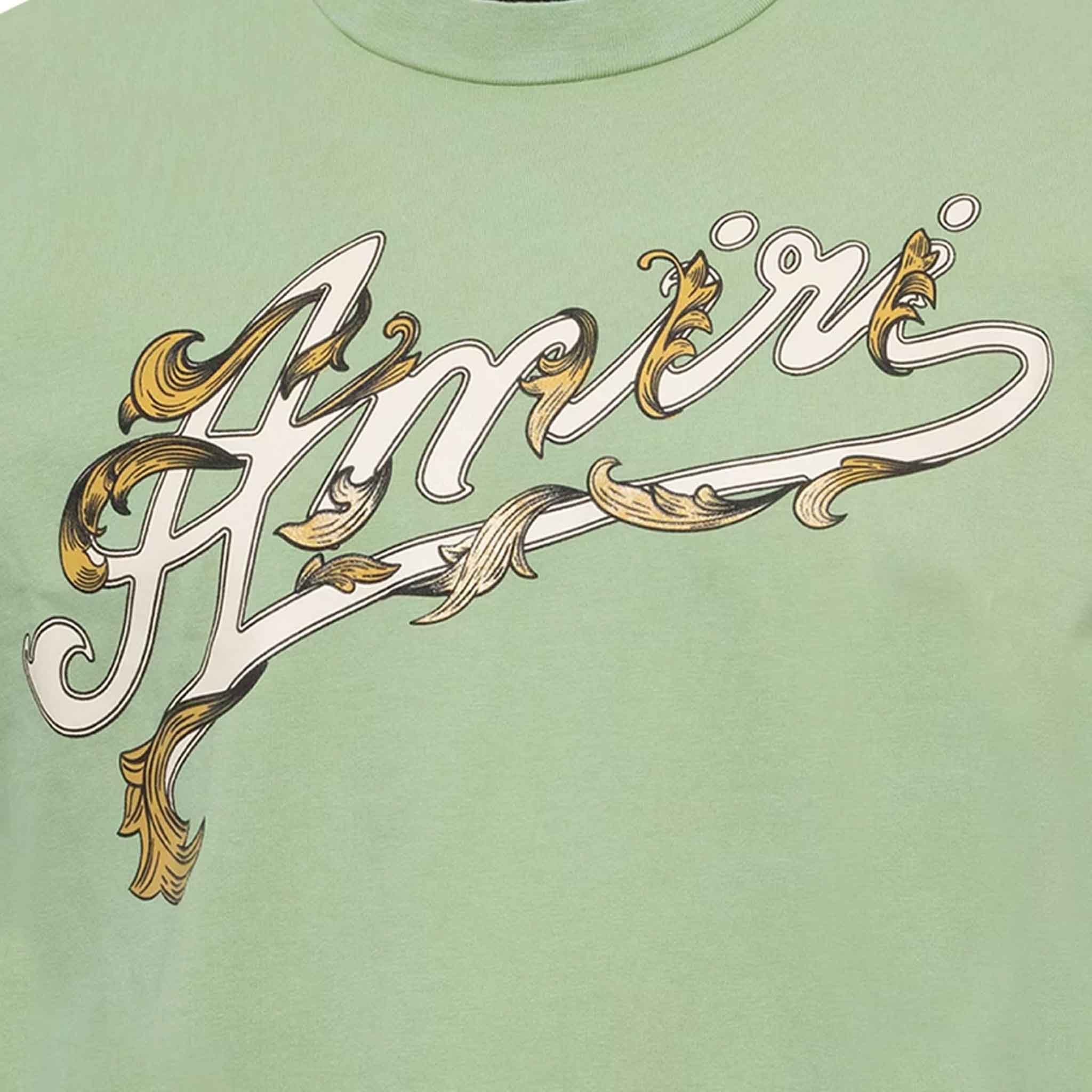 Amiri Filigree T-Shirt in Mineral Green