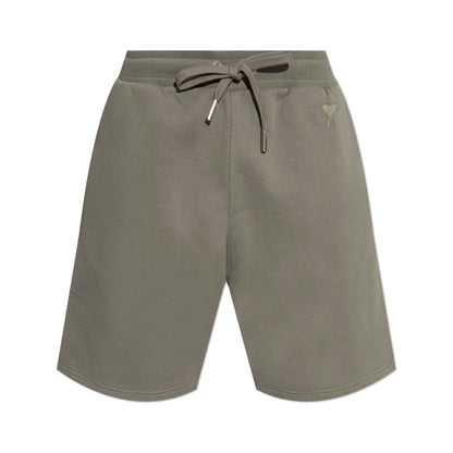 AMI Paris Tonal Logo Embroidered Sweatshorts in Smoked Grey