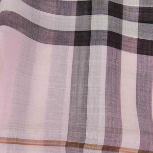 Burberry Check Lightweight Wool Silk Scarf in Pale Candy Pink