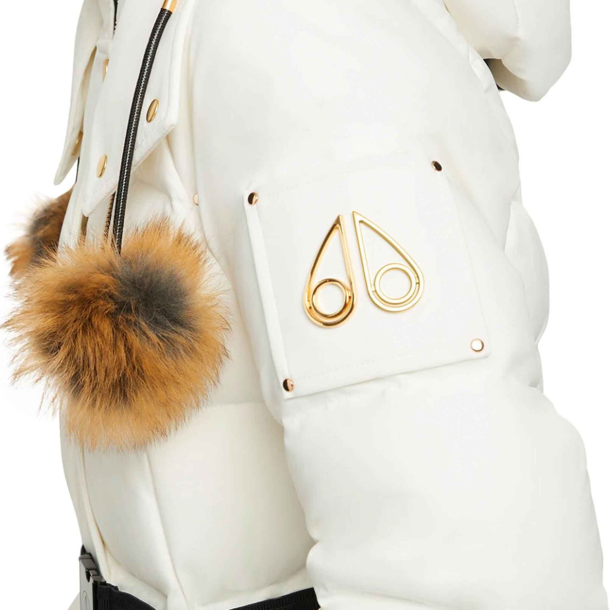 Moose Knuckles Womens Gold Cambria Jacket with Shearling in Milkway