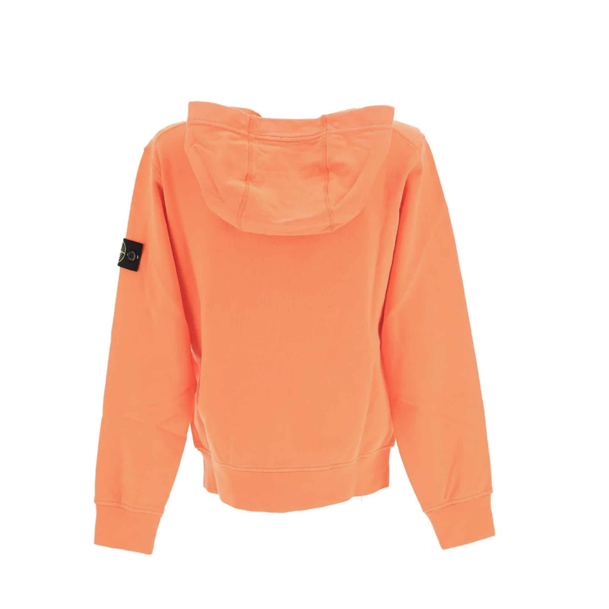Stone Island Junior Zipped Hooded Sweatshirt in Coral Pink