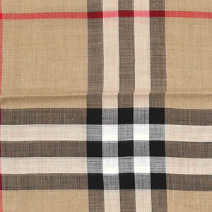 Burberry Check Lightweight Wool Silk Scarf in Archive Beige