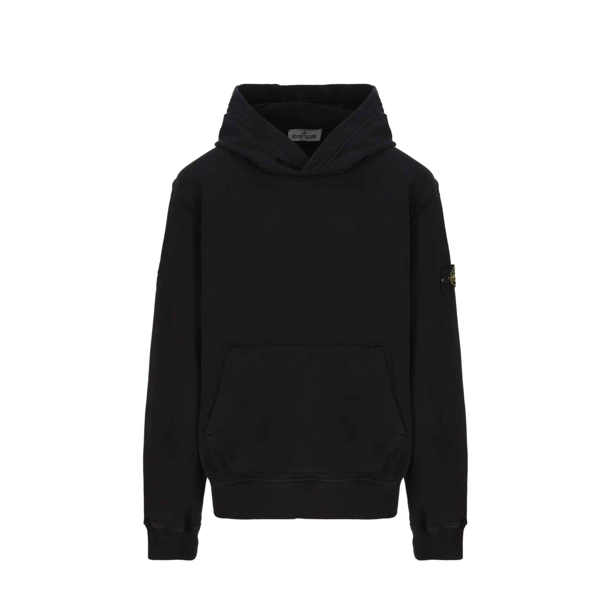 Stone Island Junior Hooded Sweatshirt in Black