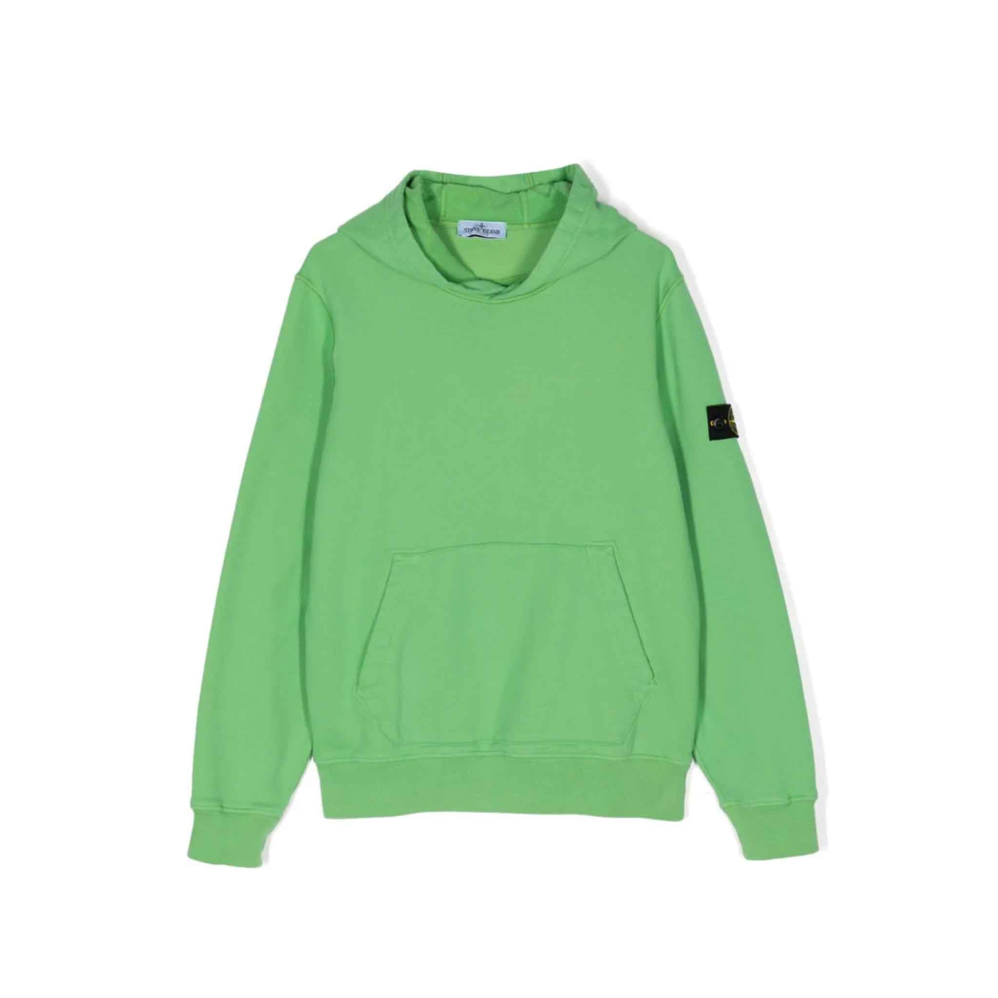 Stone Island Junior Hooded Sweatshirt in Green