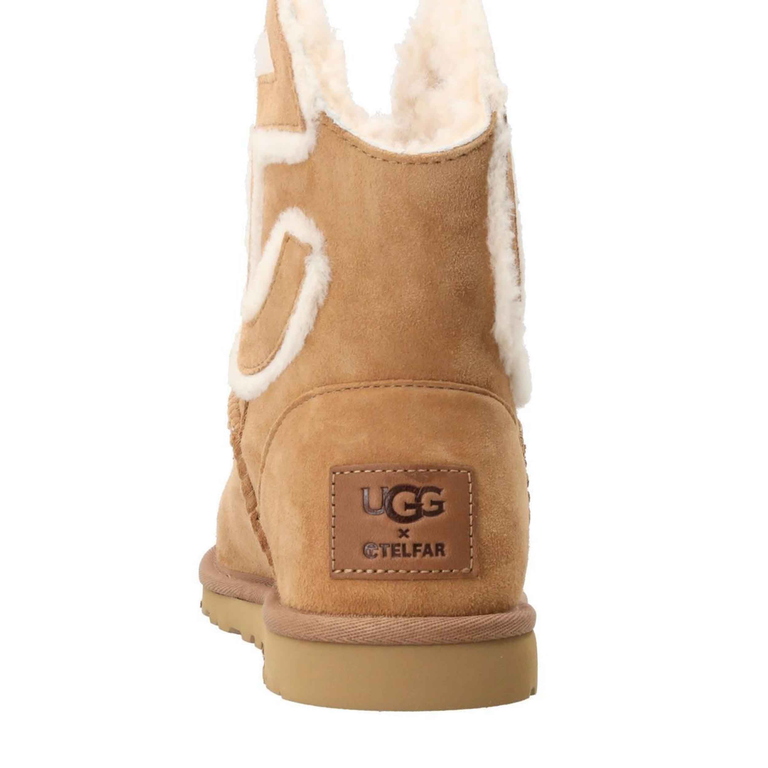 UGG x Telfar Classic Logo Mini Boots in Chestnut