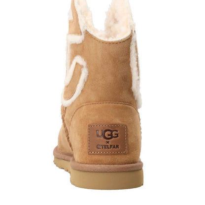 UGG x Telfar Classic Logo Mini Boots in Chestnut