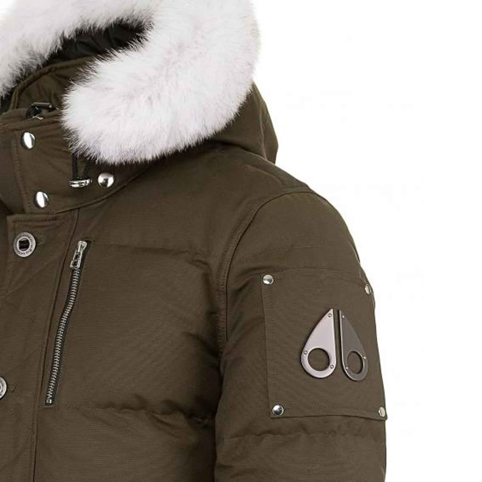 Moose Knuckles Mens 3Q Jacket in Army/ Natural Fur