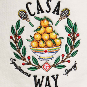 Casablanca Casa Way Embroidered Sweatshorts in Off White