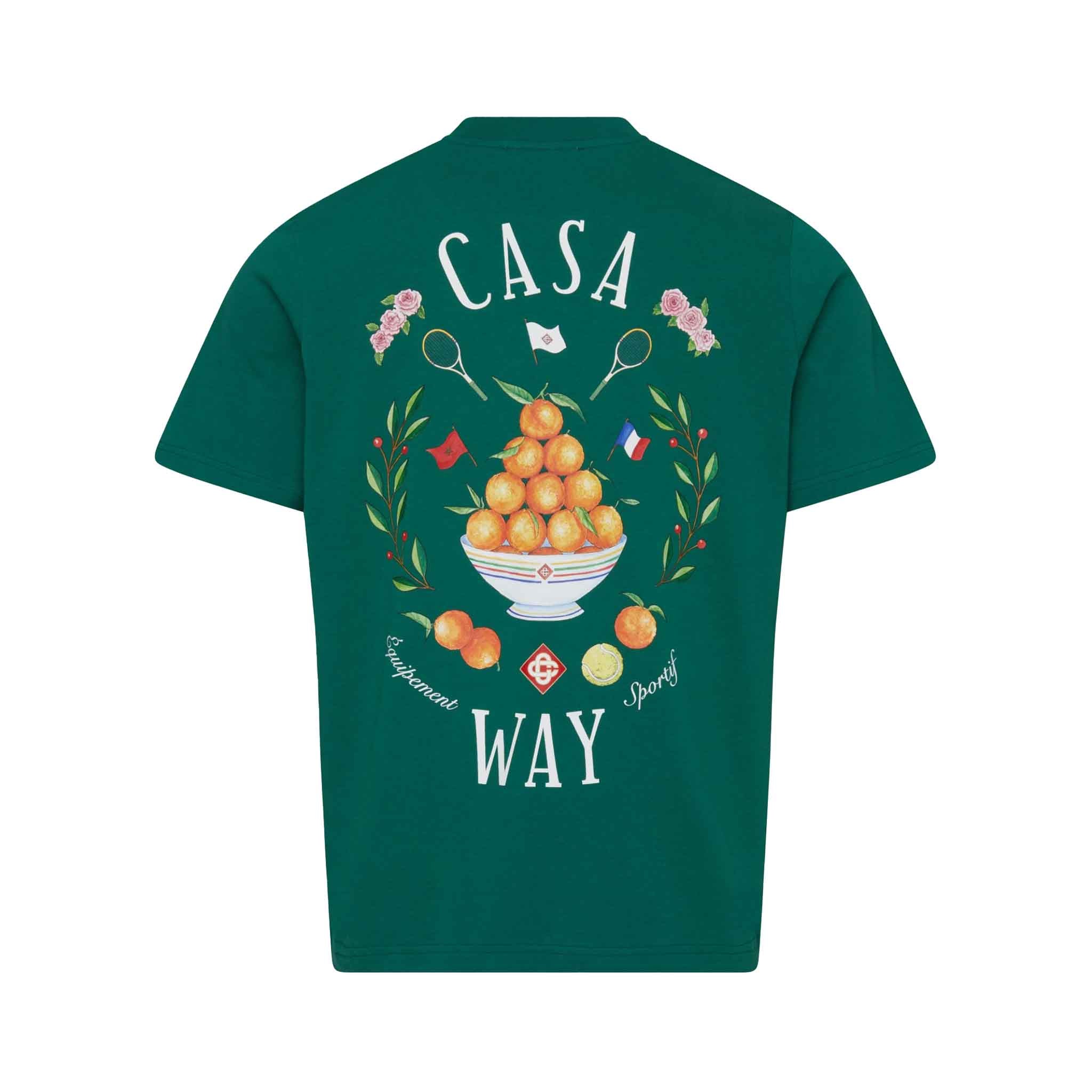 Casablanca Tennis Casa Way T-Shirt in Evergreen