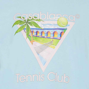 Casablanca Tennis Club Icon T-Shirt in Pale Blue