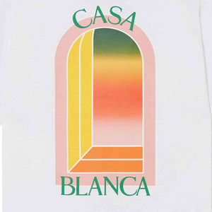 Casablanca Gradient L'Arche Logo Printed T-Shirt in White