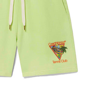 Casablanca Afro Cubism Tennis Club Embroidered Sweatshorts in Pale Green