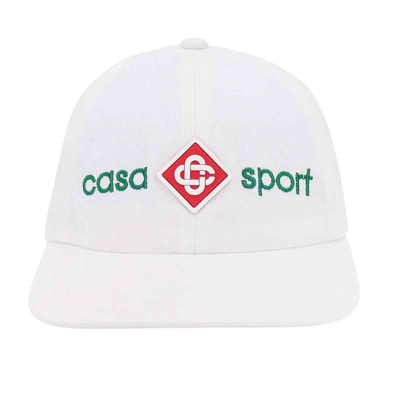 Casablanca Casa Sport Icon Embroidered Cap in Off White Twill