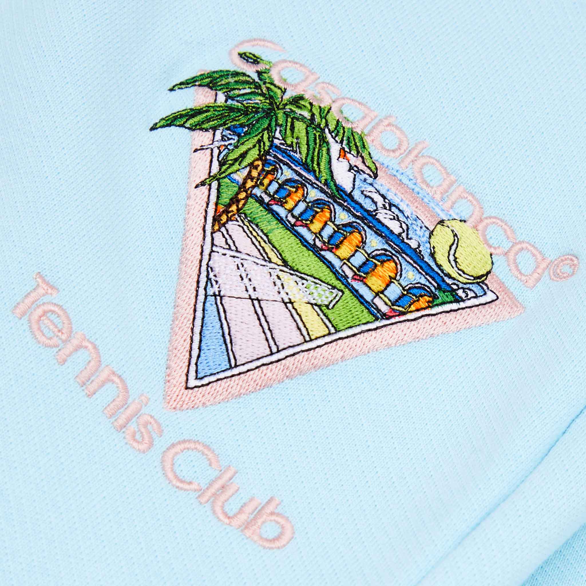 Casablanca Tennis Club Icon Embroidered Sweatpants in Pale Blue