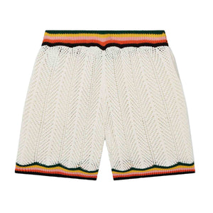 Casablanca Chevron Lace Shorts in White