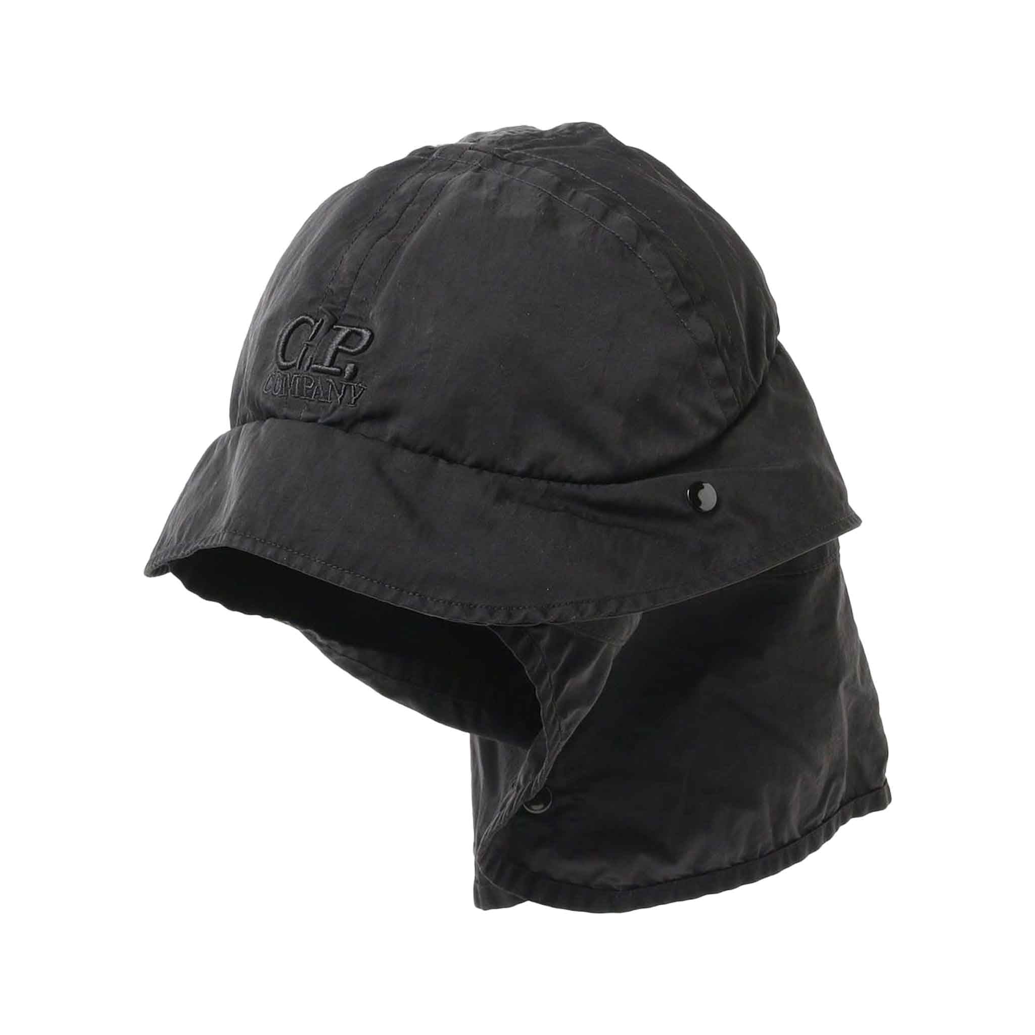 C.P. Company Nylon B Neck Flap Bucket Hat in Black