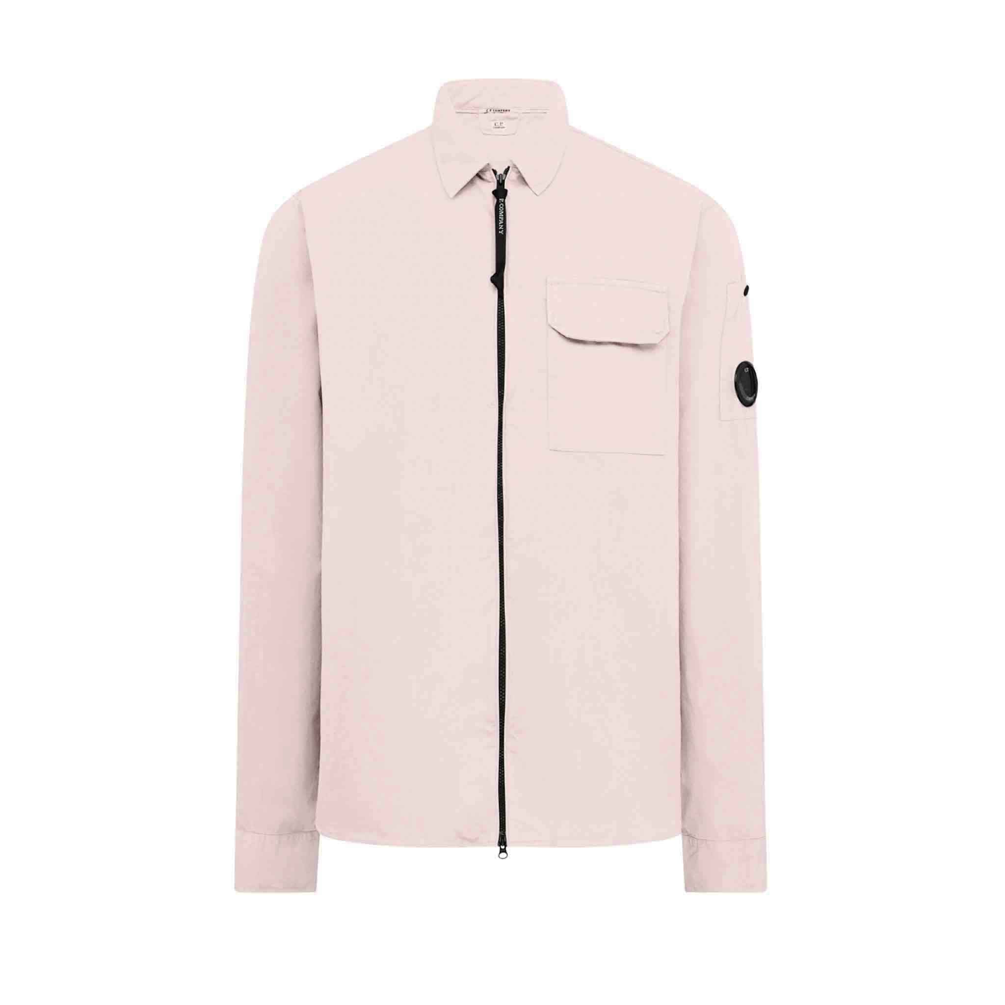 C.P. Company Gabardine Zipped Shirt in Heavenly Pink