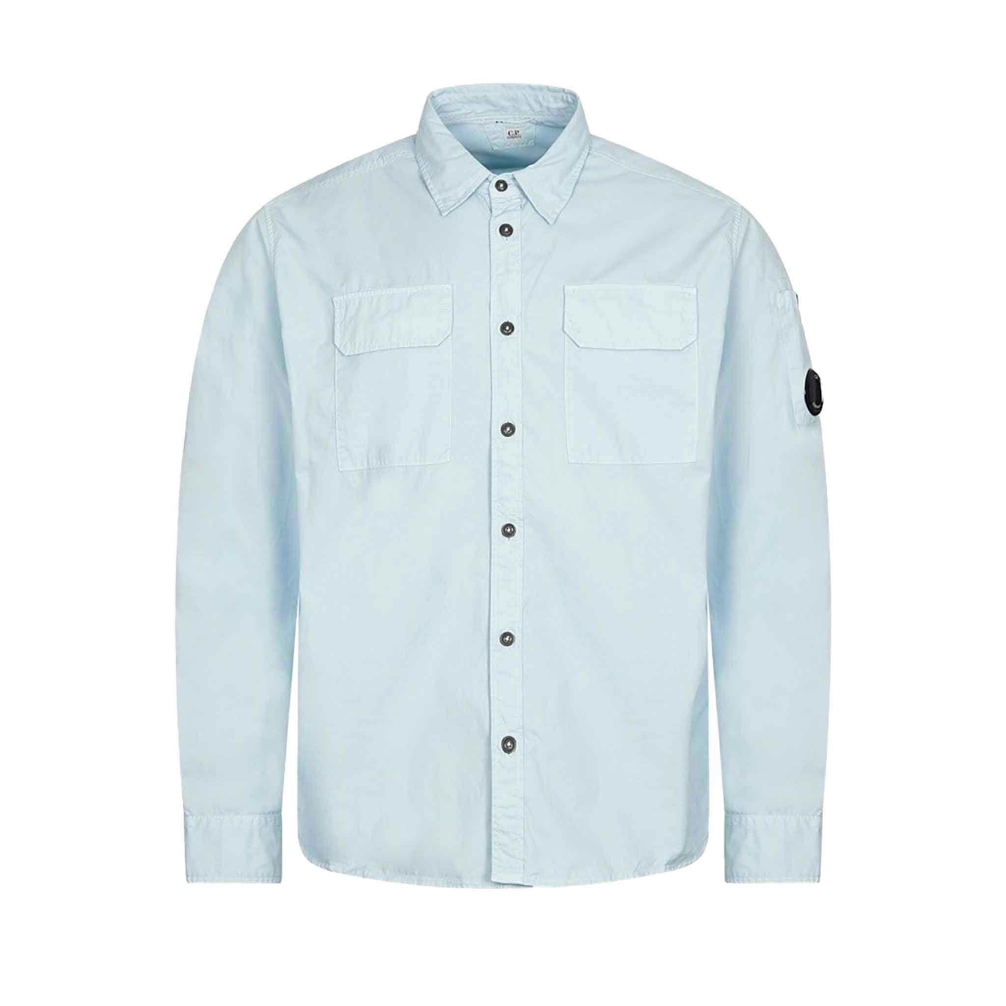 C.P. Company Gabardine Buttoned Shirt in Starlight Blue
