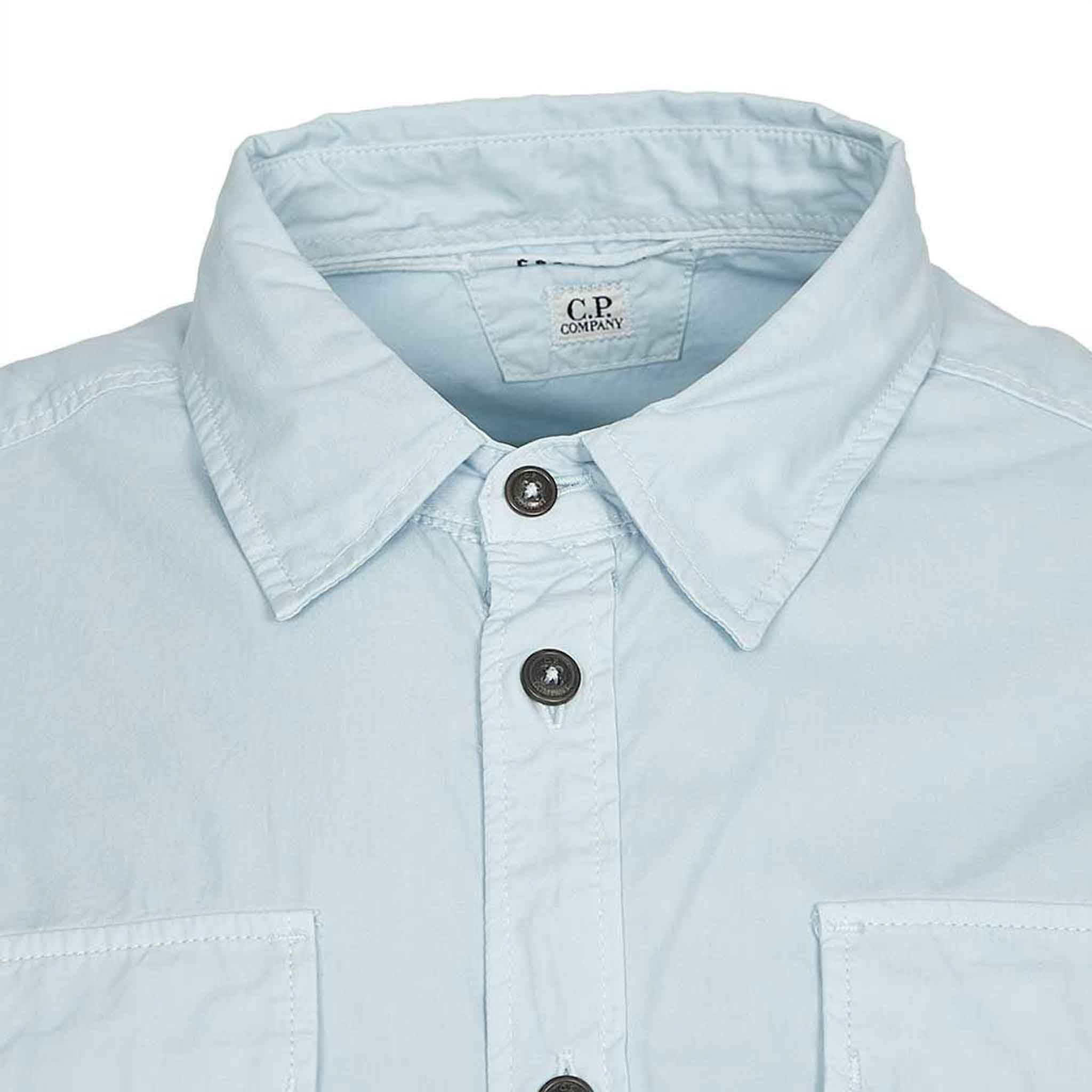 C.P. Company Gabardine Buttoned Shirt in Starlight Blue